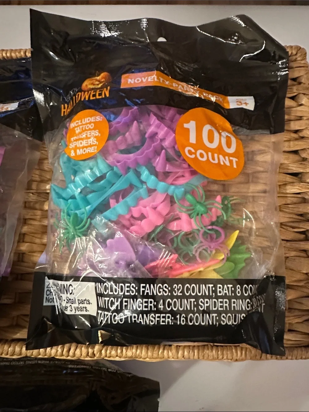 Halloween Novelty Party Pack - Pink, Teal, Yellow.  300 pieces in total!